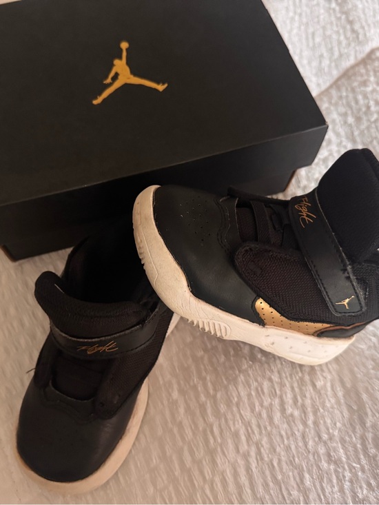 Jordan Other - Jordan Kids Black and Gold Velcro Sneakers